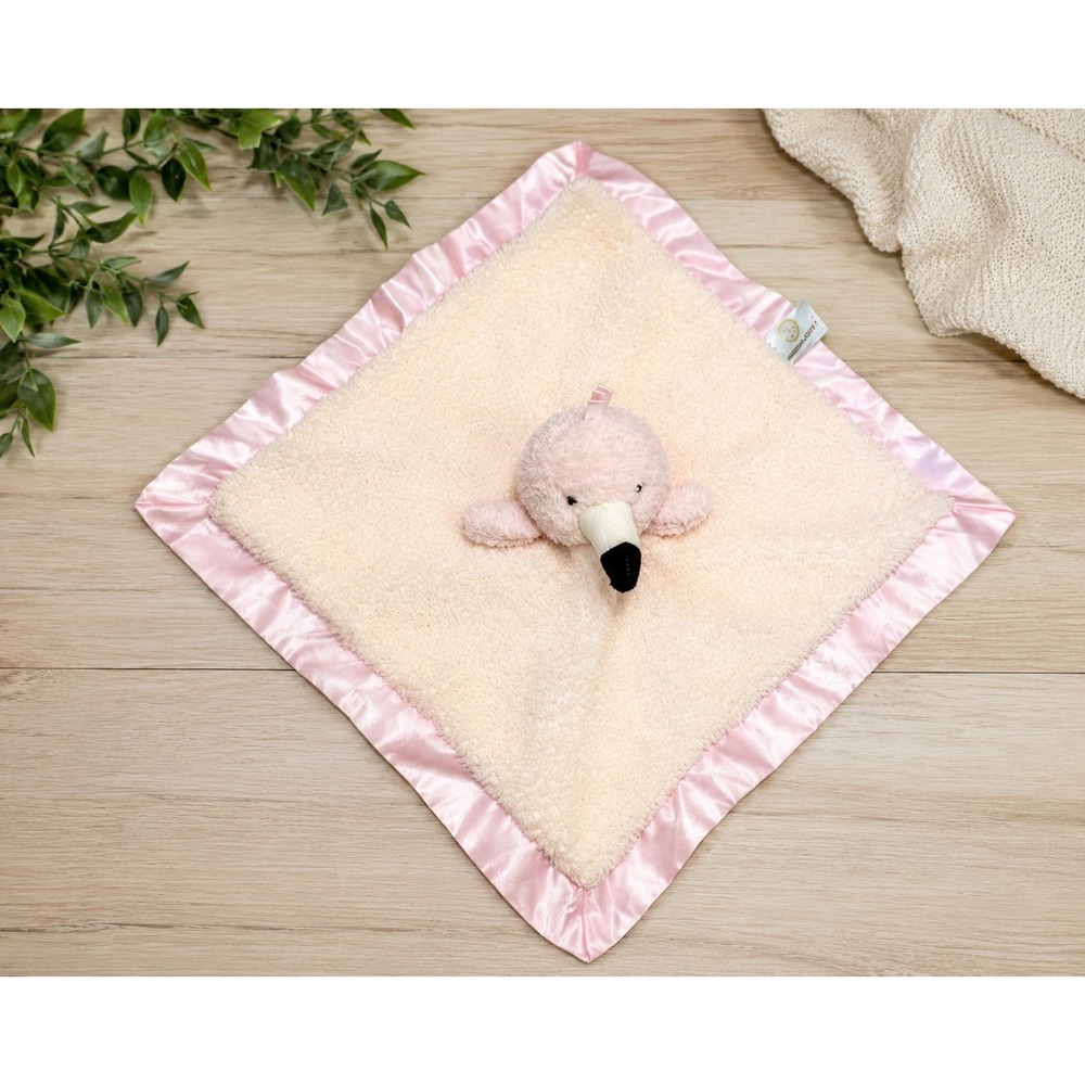 Apricot Lamb Flamingo Lovey Security Blanket Pink Satin Baby Plush Soother Lovie